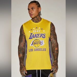Lakers Buzzer Beater Mesh Tank - Gold